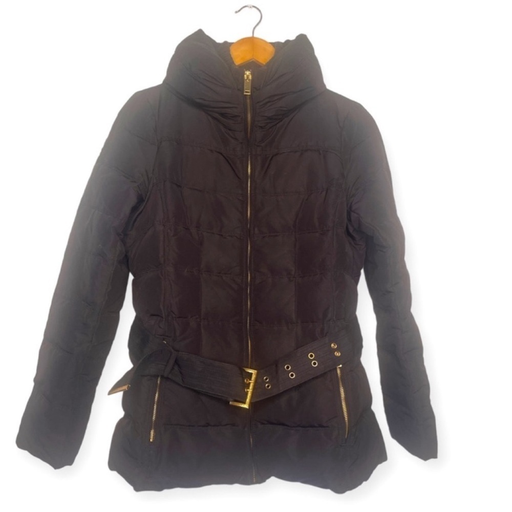 ZARA BASIC Women's Black Belted‎ Puffer Jacket Sz L​​